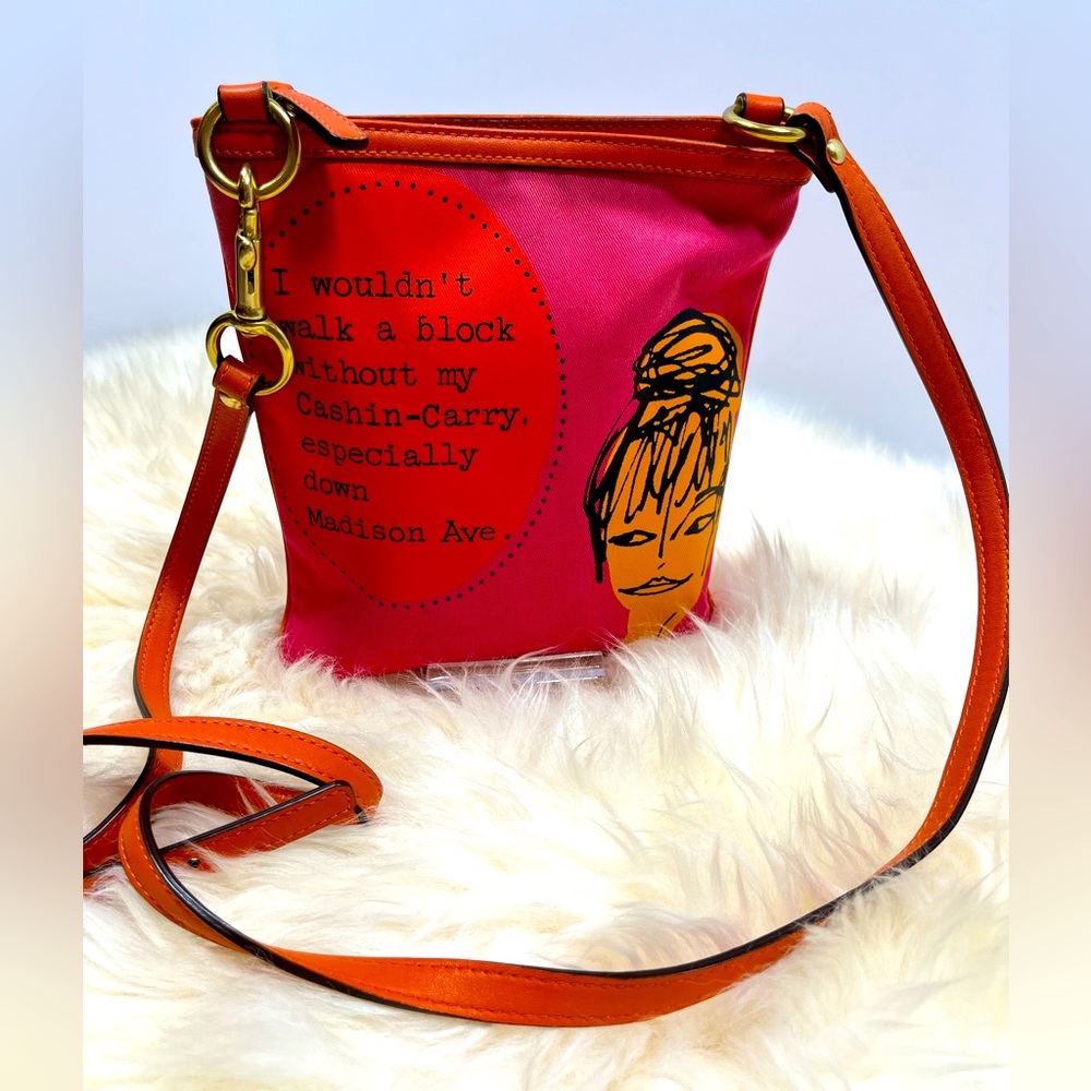 Rare
Coach Bonnie Cashin Canvas and Leather, Crossbody Kiss-lock pouch Authentic